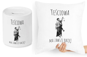Dla Teściowej Zestaw Poduszka + Skarbonka Prezent
