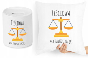 Dla Teściowej Zestaw Poduszka + Skarbonka Prezent