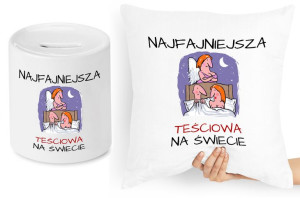Dla Teściowej Zestaw Poduszka + Skarbonka Prezent