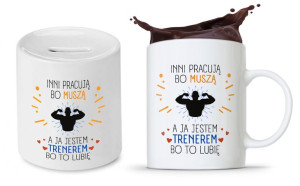 Dla Trenera Prezent Zestaw Skarbonka + Kubek