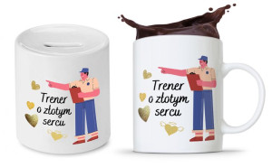 Dla Trenera Prezent Zestaw Skarbonka + Kubek