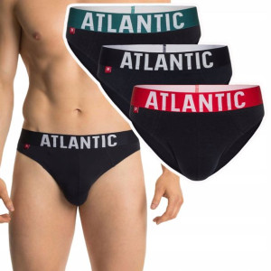 3x Slipy męskie sport obcisłe bawełniane Atlanic