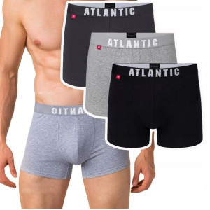 3x Bokserki męskie przylegające bawełna Atlantic