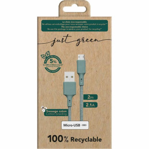 Kabel USB do micro USB BigBen Connected JGCBLCOTMIC2MNG Kolor Zielony