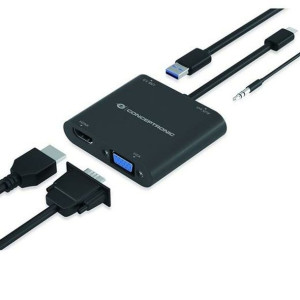 HUB USB Conceptronic Czarny 4 w 1