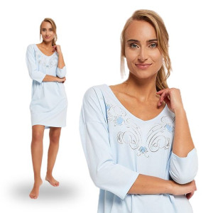 Koszula nocna 3/4 rękaw bawełniana Italian Fashion