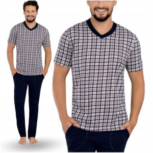 Klasyczna piżama męska z bawełny Italian Fashion