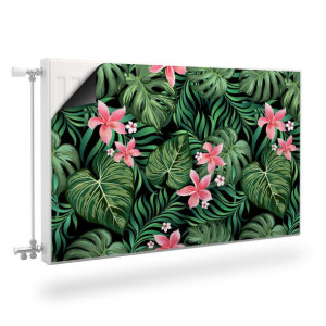 Magnetyczna MASKOWNICA Na Grzejnik Egzotyczne Liście KWIATY 80cm x 60cm