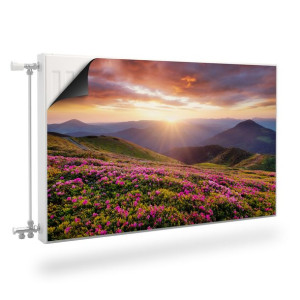Magnetyczna OSŁONA Grzejnika Kwiaty KRAJOBRAZ Górski Zachód 120cm x 60cm