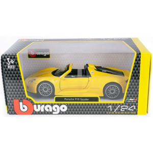 Burago 1:24 18-21076 Porsche spyder yellow