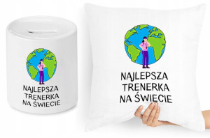 Dla Trenera Trenerki Zestaw Poduszka + Skarbonka
