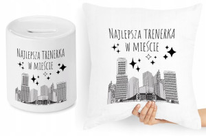 Dla Trenera Zestaw Poduszka + Skarbonka Prezent