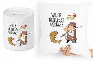 Dla Wędkarza Zestaw Poduszka + Skarbonka Prezent