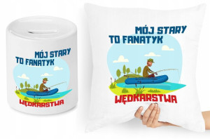Dla Wędkarza Zestaw Poduszka + Skarbonka Prezent