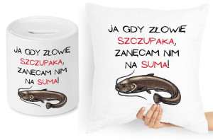 Dla Wędkarza Zestaw Poduszka + Skarbonka Prezent