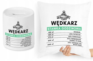 Dla Wędkarza Zestaw Poduszka + Skarbonka Prezent