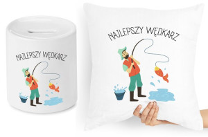Dla Wędkarza Zestaw Poduszka + Skarbonka Prezent