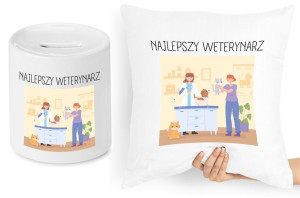Dla Weterynarza Zestaw Poduszka + Skarbonka