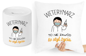 Dla Weterynarza Zestaw Poduszka + Skarbonka