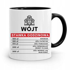 Dla Wójta Kubek Czarny Wójt Stawka Godzinowa