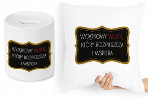 Dla Wujka Zestaw Poduszka + Skarbonka Prezent