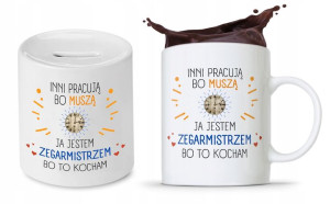 Dla Zegarmistrza Prezent Zestaw Kubek + Skarbonka