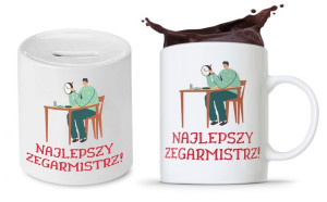 Dla Zegarmistrza Prezent Zestaw Kubek + Skarbonka