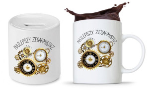 Dla Zegarmistrza Prezent Zestaw Kubek + Skarbonka