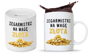 Dla Zegarmistrza Prezent Zestaw Kubek + Skarbonka