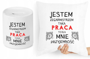 Dla Zegarmistrza Zestaw Poduszka + Skarbonka