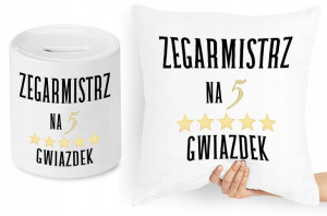 Dla Zegarmistrza Zestaw Poduszka + Skarbonka