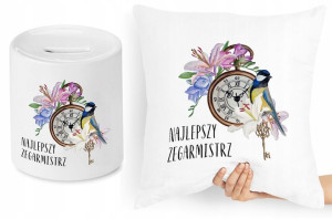Dla Zegarmistrza Zestaw Poduszka + Skarbonka