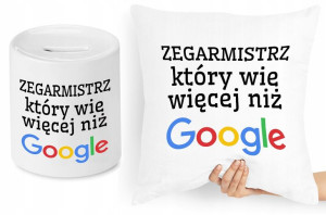 Dla Zegarmistrza Zestaw Poduszka + Skarbonka