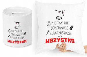 Dla Zegarmistrza Zestaw Poduszka + Skarbonka