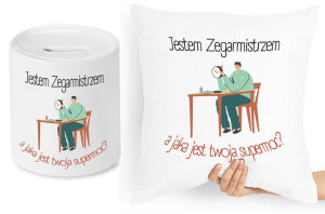 Dla Zegarmistrza Zestaw Poduszka + Skarbonka