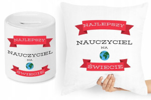 Dzień Nauczyciela Zestaw Poduszka + Skarbonka