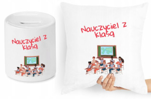 Dzień Nauczyciela Zestaw Poduszka + Skarbonka