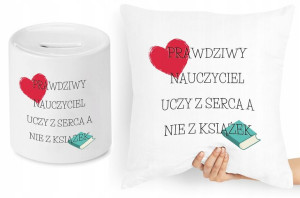 Dzień Nauczyciela Zestaw Poduszka + Skarbonka