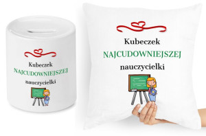 Dzień Nauczyciela Zestaw Poduszka + Skarbonka