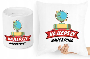 Dzień Nauczyciela Zestaw Poduszka + Skarbonka