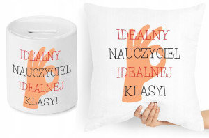 Dzień Nauczyciela Zestaw Poduszka + Skarbonka