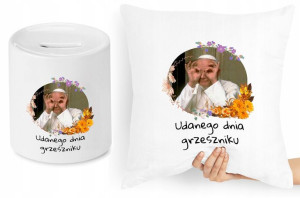 Jan Paweł Ii Zestaw Poduszka + Skarbonka Prezent