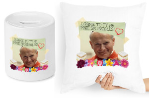 Jan Paweł Ii Zestaw Poduszka + Skarbonka Prezent