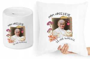 Jan Paweł Ii Zestaw Poduszka + Skarbonka Prezent