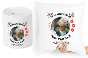 Jan Paweł Ii Zestaw Poduszka + Skarbonka Prezent