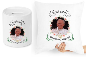 Jan Paweł Ii Zestaw Poduszka + Skarbonka Prezent