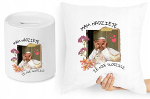 Jan Paweł Ii Zestaw Poduszka + Skarbonka Prezent