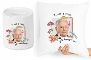 Jarosław Kaczyński Zestaw Poduszka + Skarbonka