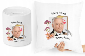 Jarosław Kaczyński Zestaw Poduszka + Skarbonka