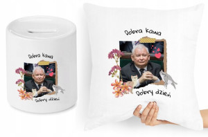 Jarosław Kaczyński Zestaw Poduszka + Skarbonka